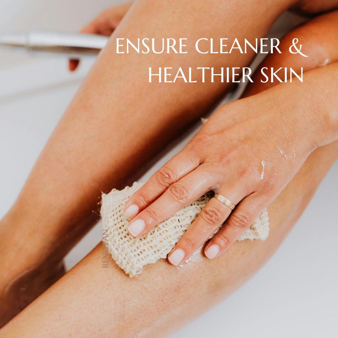 Renuvan Natural Loofah - Pack of 1 | 100% Organic Exfoliating Body Sponge for Smooth, Glowing Skin