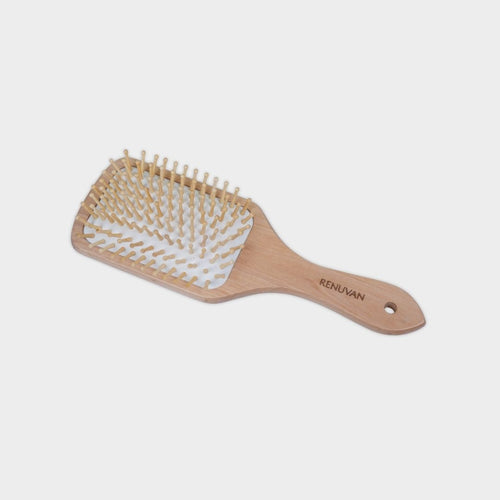 Renuvan Organic Bamboo Medium Paddle Hair Brush | Eco-Friendly Hair Care Solution for All Hair Types