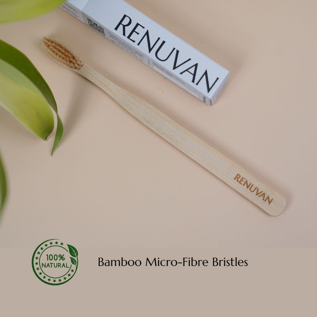 Renuvan Organic Bamboo Toothbrush - Pack of 1 | Eco-Friendly & Sustainable Dental Care