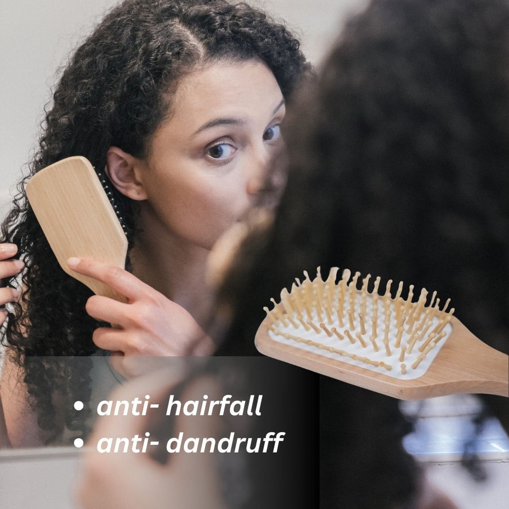 Renuvan Organic Bamboo Medium Paddle Hair Brush | Eco-Friendly Hair Care Solution for All Hair Types