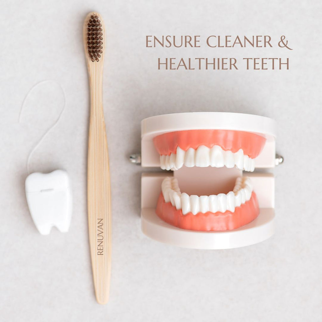 Renuvan Organic Bamboo Toothbrush - Pack of 1 | Eco-Friendly & Sustainable Dental Care