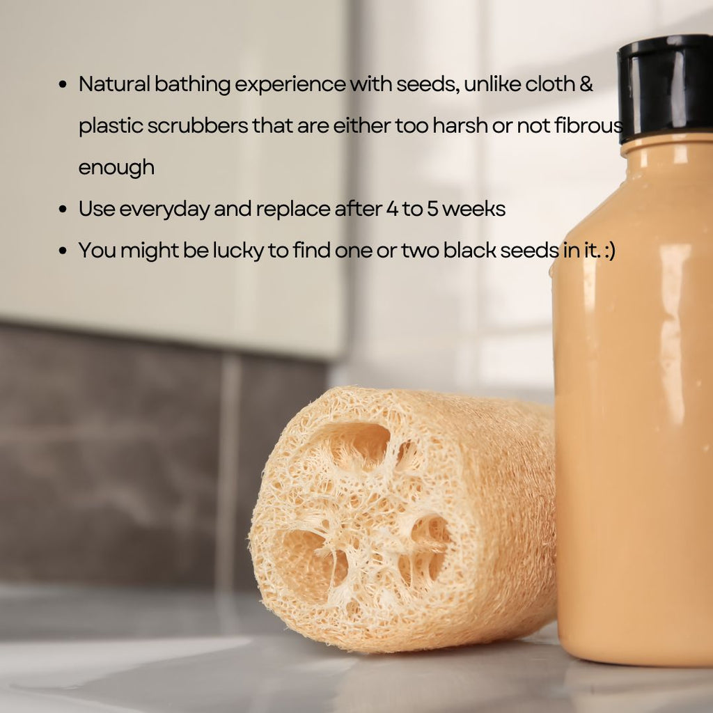 Renuvan Natural Loofah - Pack of 3 | 100% Organic Exfoliating Body Sponge for Smooth, Glowing Skin