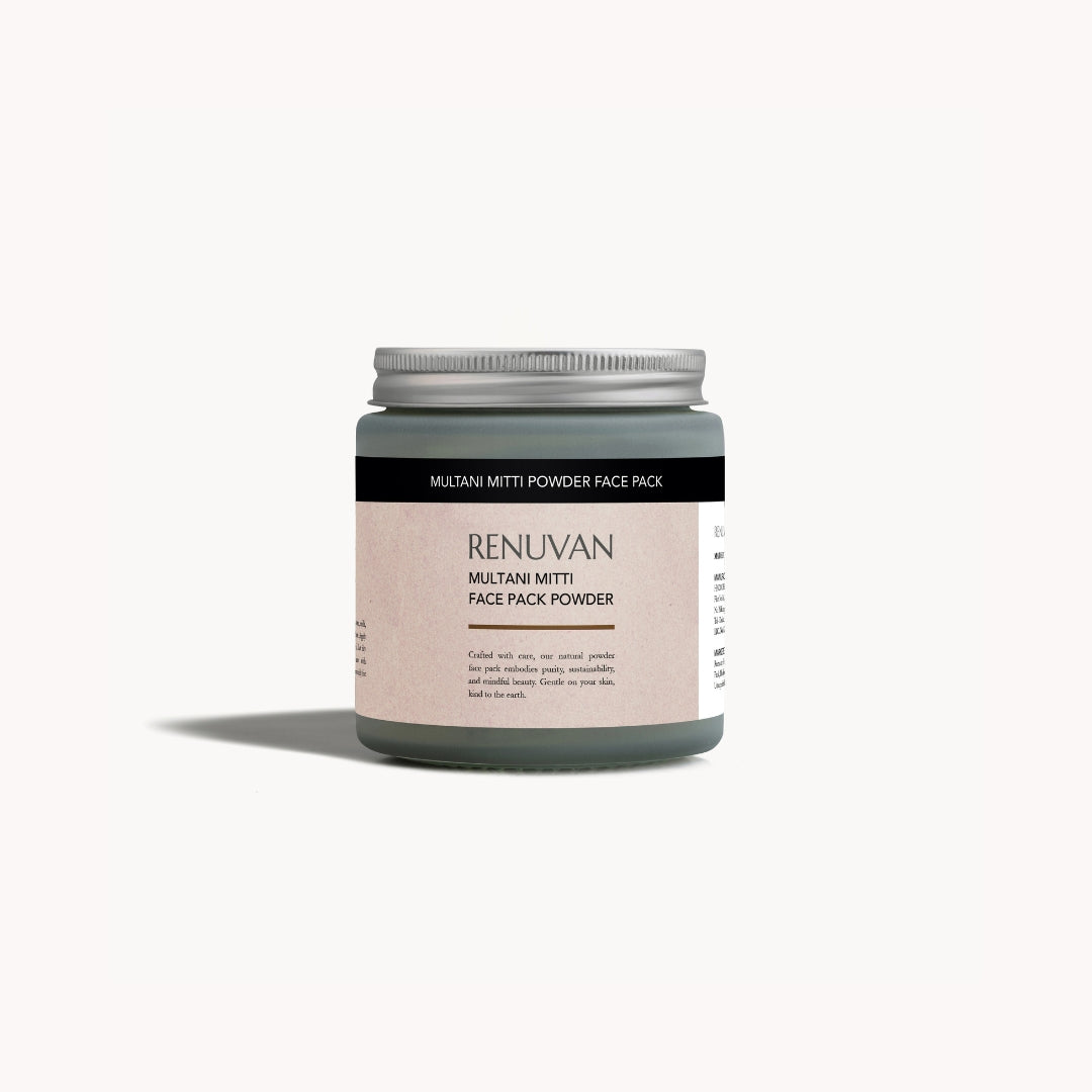 Renuvan Organic Multani Mitti Powder Face Pack | Deep Cleanse & Natural Glow (Preservative-Free)