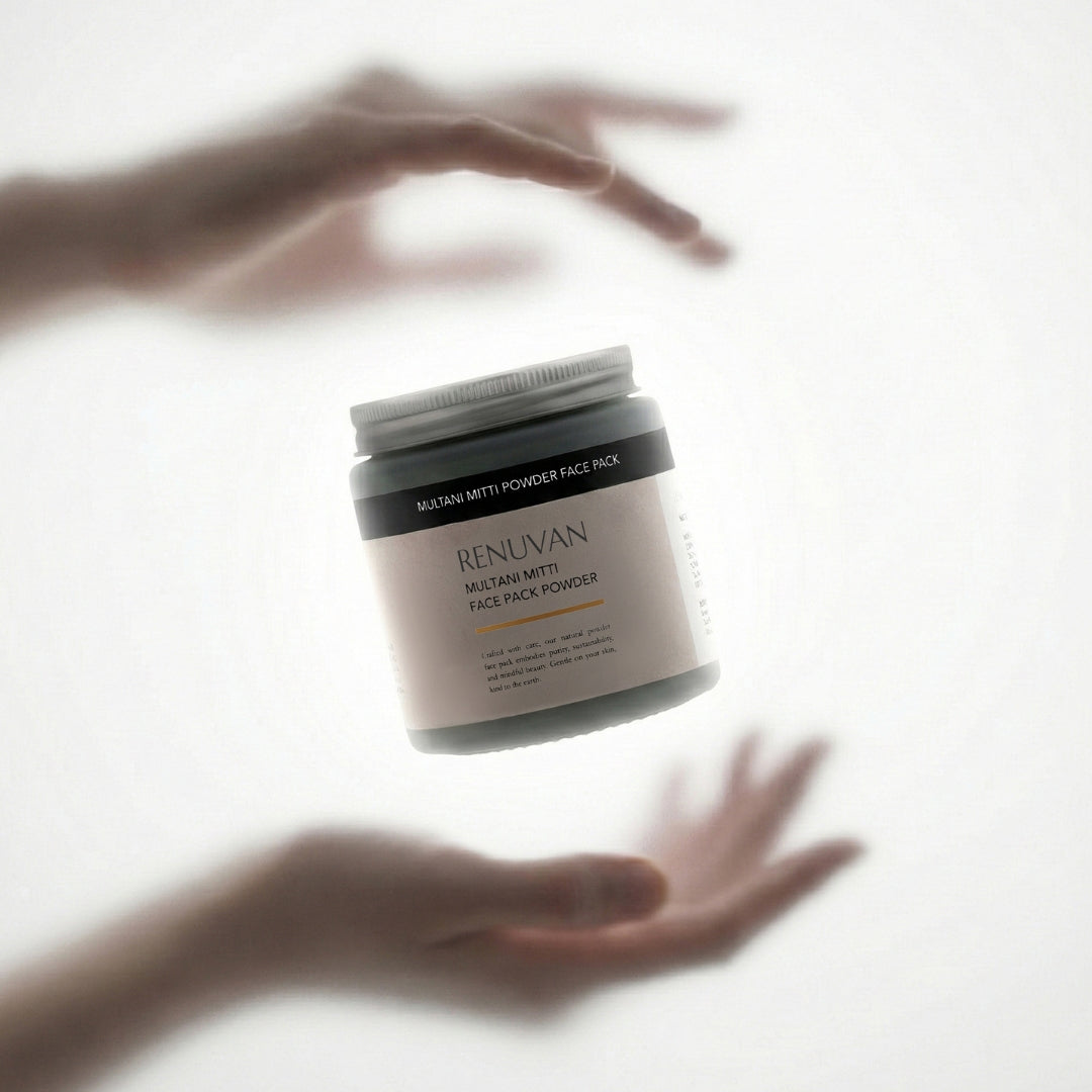 Renuvan Organic Multani Mitti Powder Face Pack | Deep Cleanse & Natural Glow (Preservative-Free)