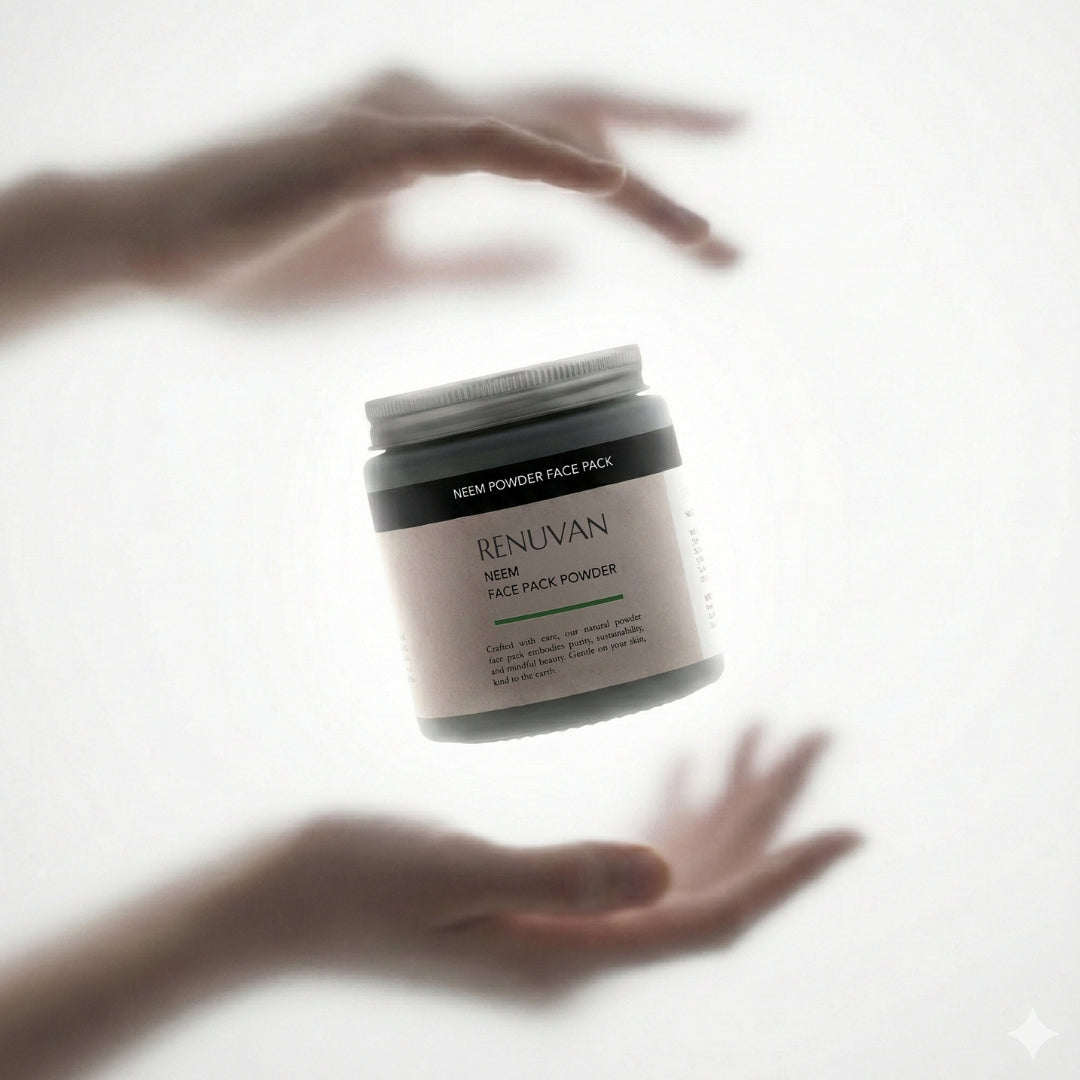 Renuvan Organic Neem Powder | Anti-Acne Face Pack & Anti-Dandruff Hair Mask