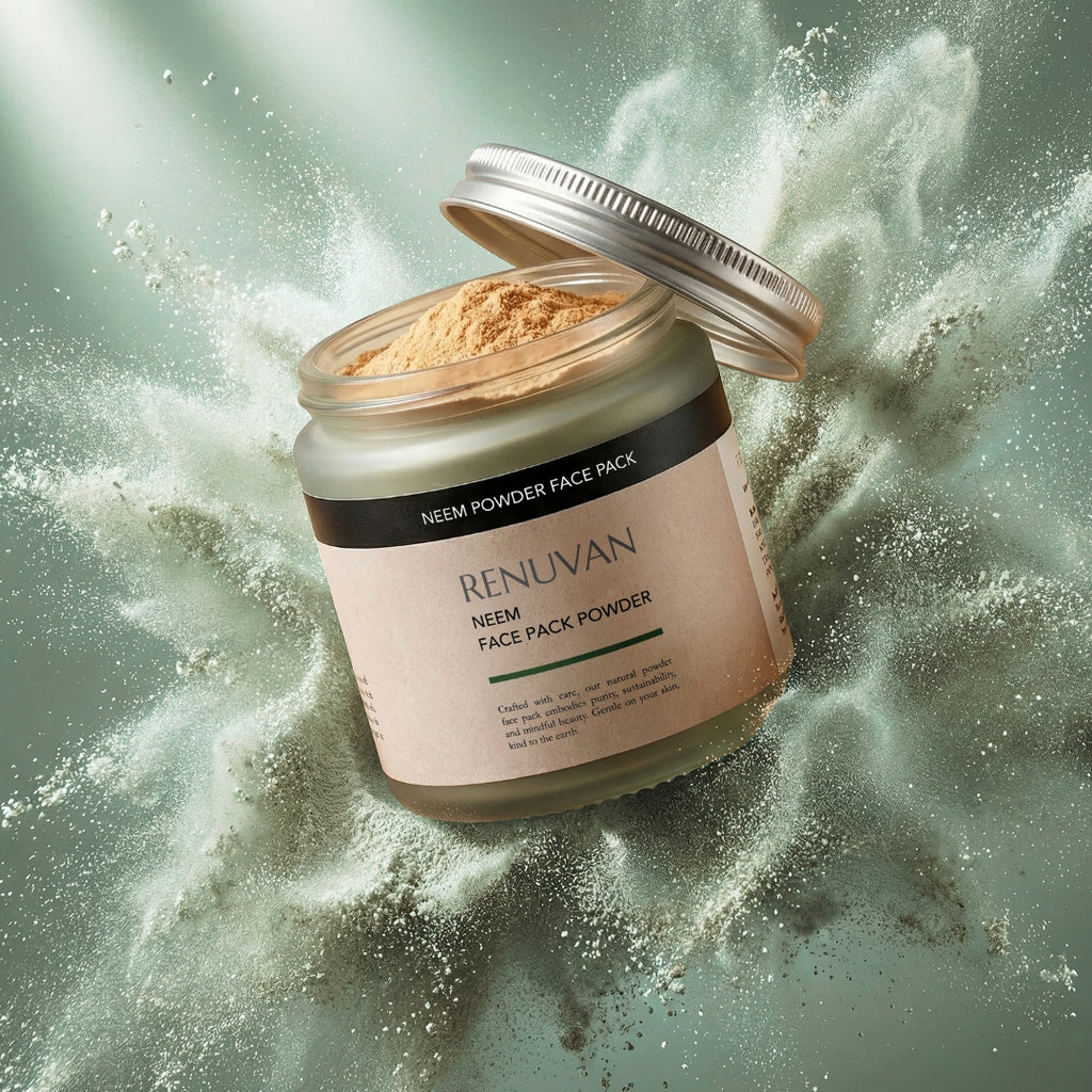 Renuvan Organic Neem Powder | Anti-Acne Face Pack & Anti-Dandruff Hair Mask
