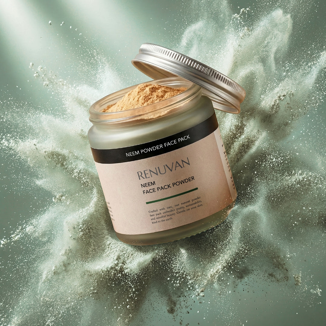 Renuvan Organic Neem Powder | Anti-Acne Face Pack & Anti-Dandruff Hair Mask